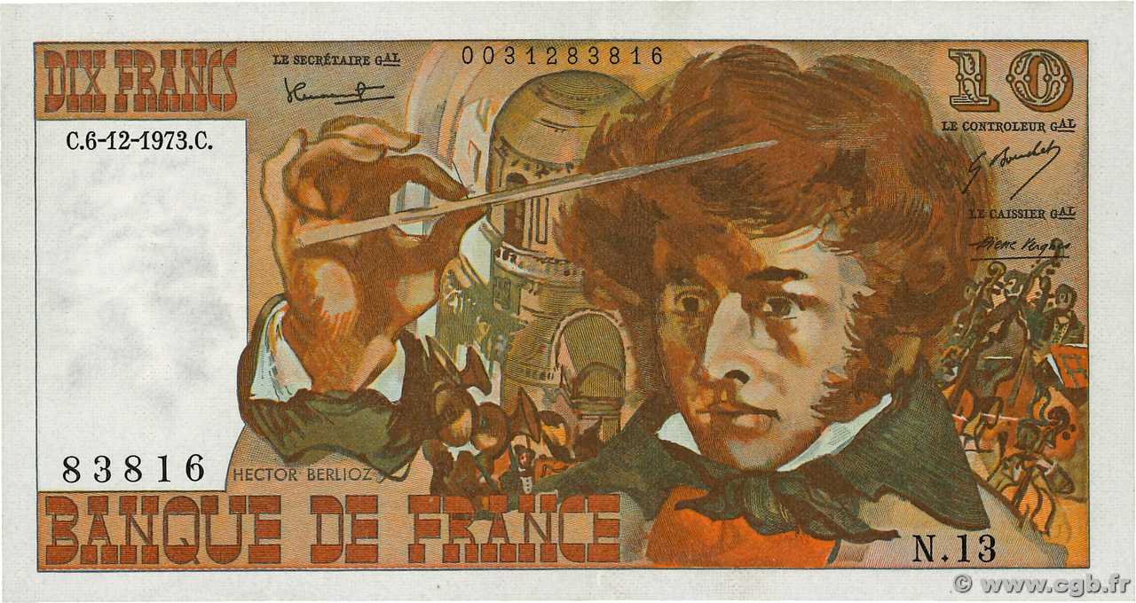 10 Francs BERLIOZ FRANCE  1973 F.63.02 pr.SUP