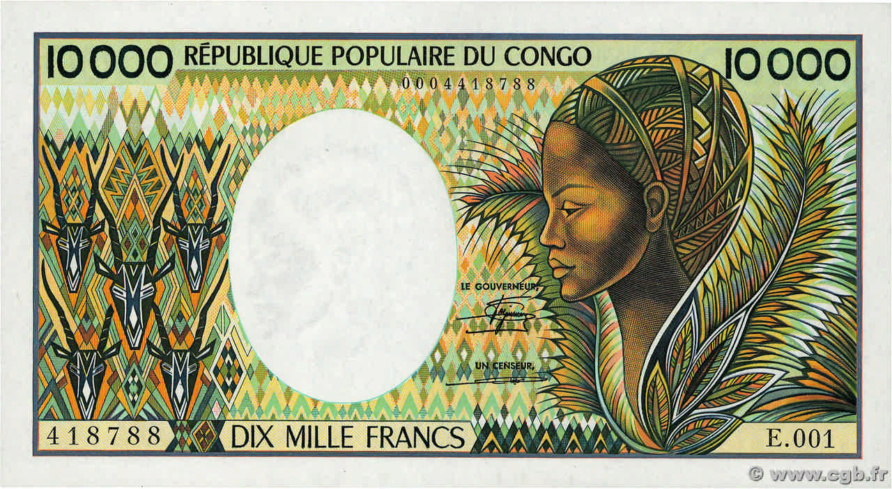 10000 Francs CONGO  1983 P.07 NEUF