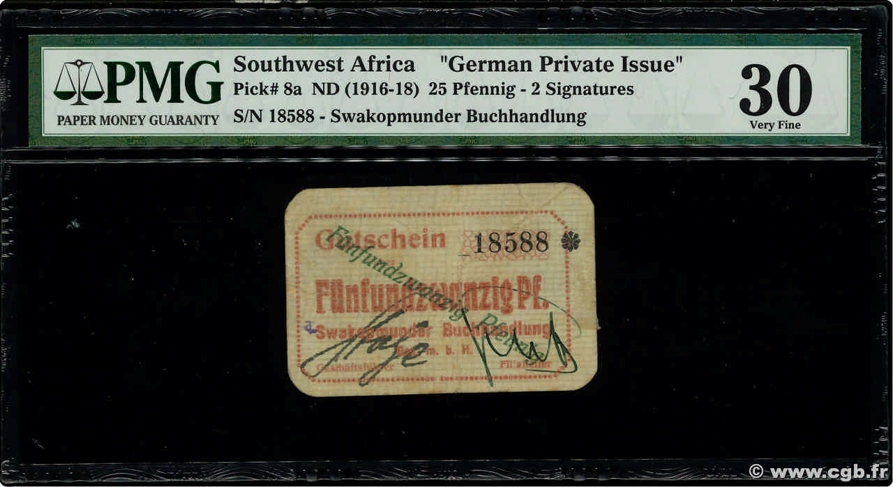 25 Pfennig GERMAN SOUTH WEST AFRICA  1916 P.08a SS