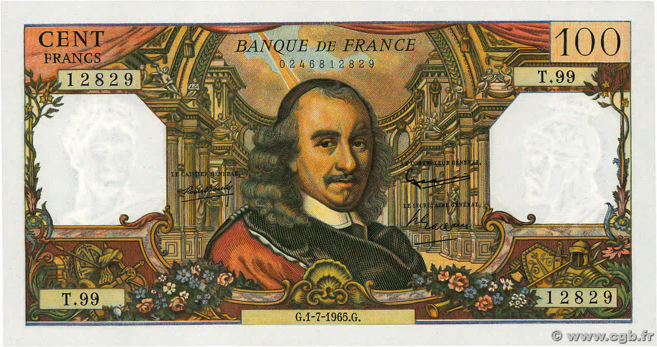 100 Francs CORNEILLE FRANCIA  1965 F.65.08 SC