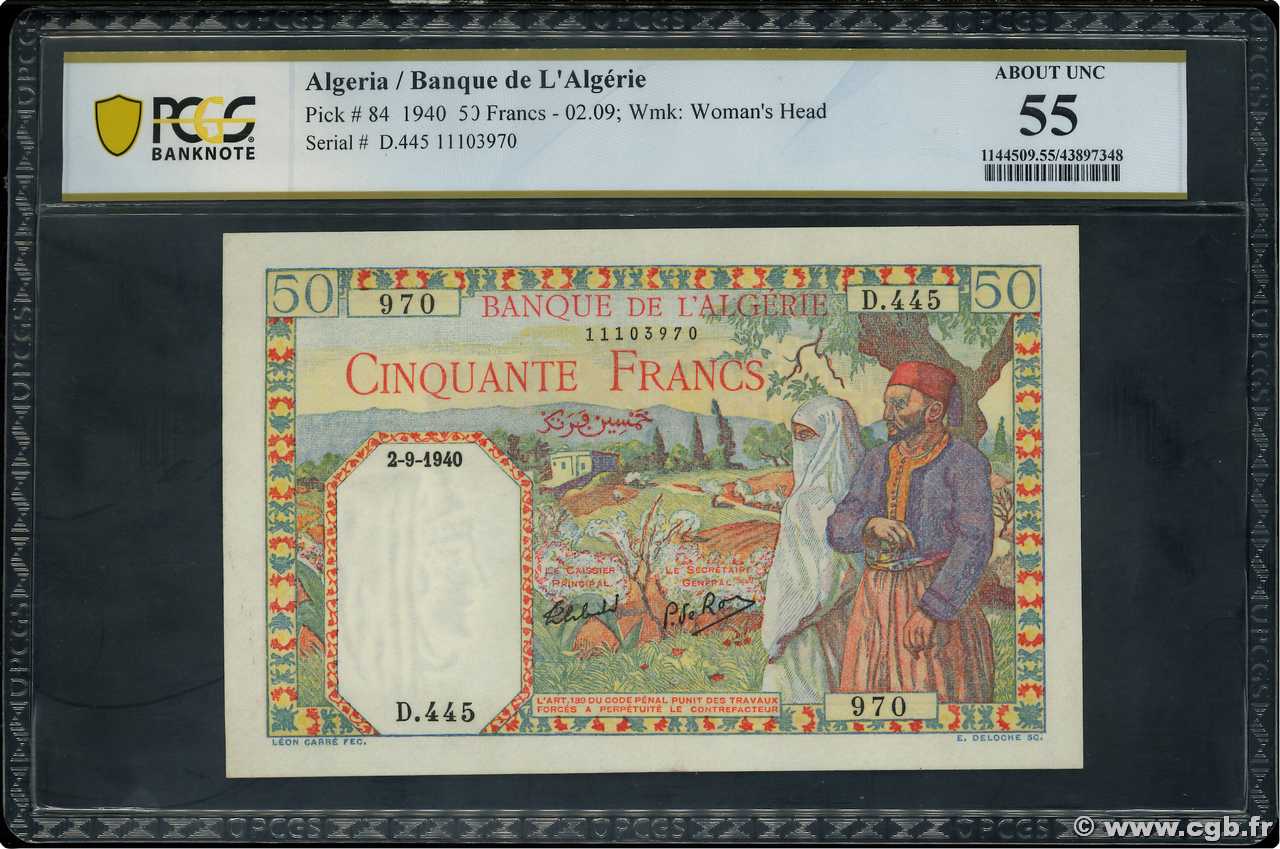 50 Francs ALGERIEN  1941 P.084 fST