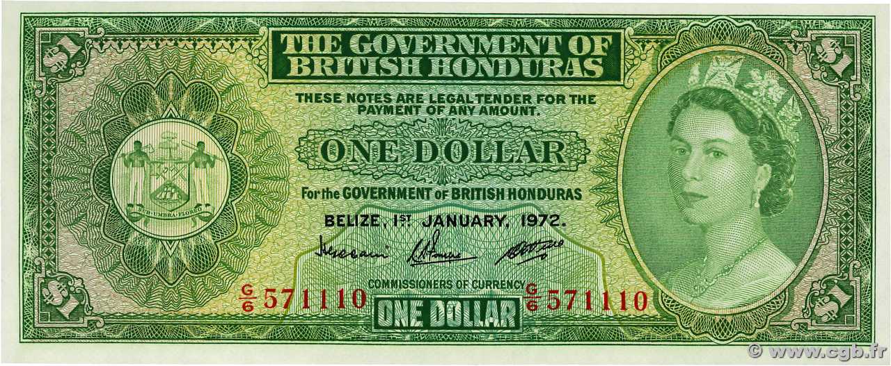 1 Dollar BRITISH HONDURAS  1972 P.28c ST