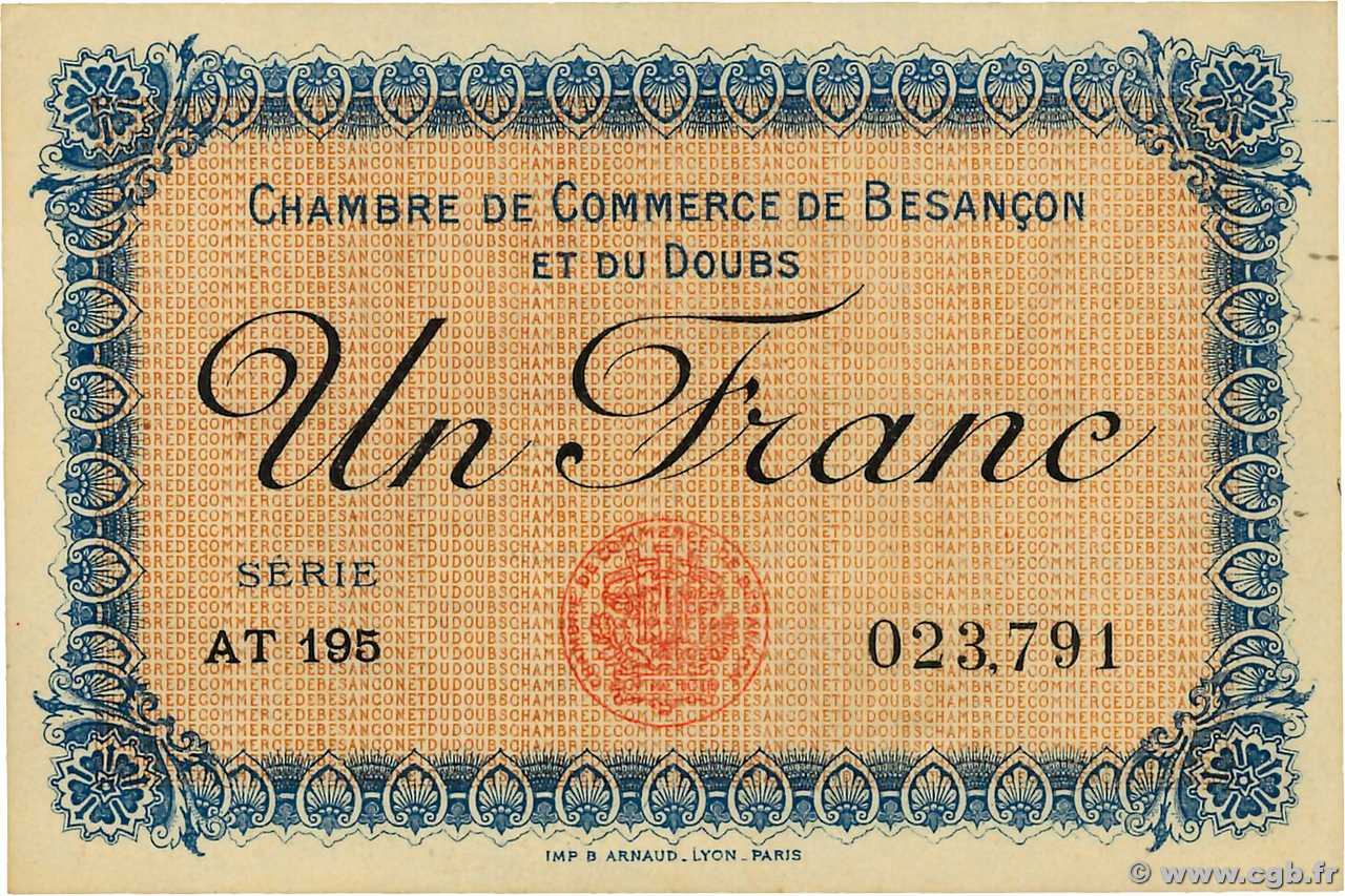 1 Franc FRANCE regionalismo e varie Besançon 1918 JP.025.21 SPL