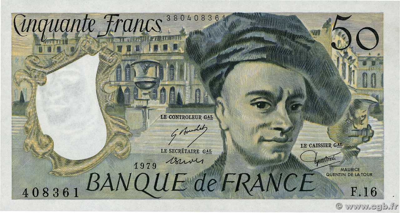 50 Francs QUENTIN DE LA TOUR FRANKREICH  1979 F.67.04 ST