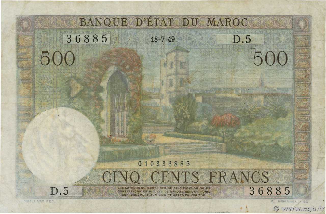 500 Francs MAROCCO  1949 P.46 MB