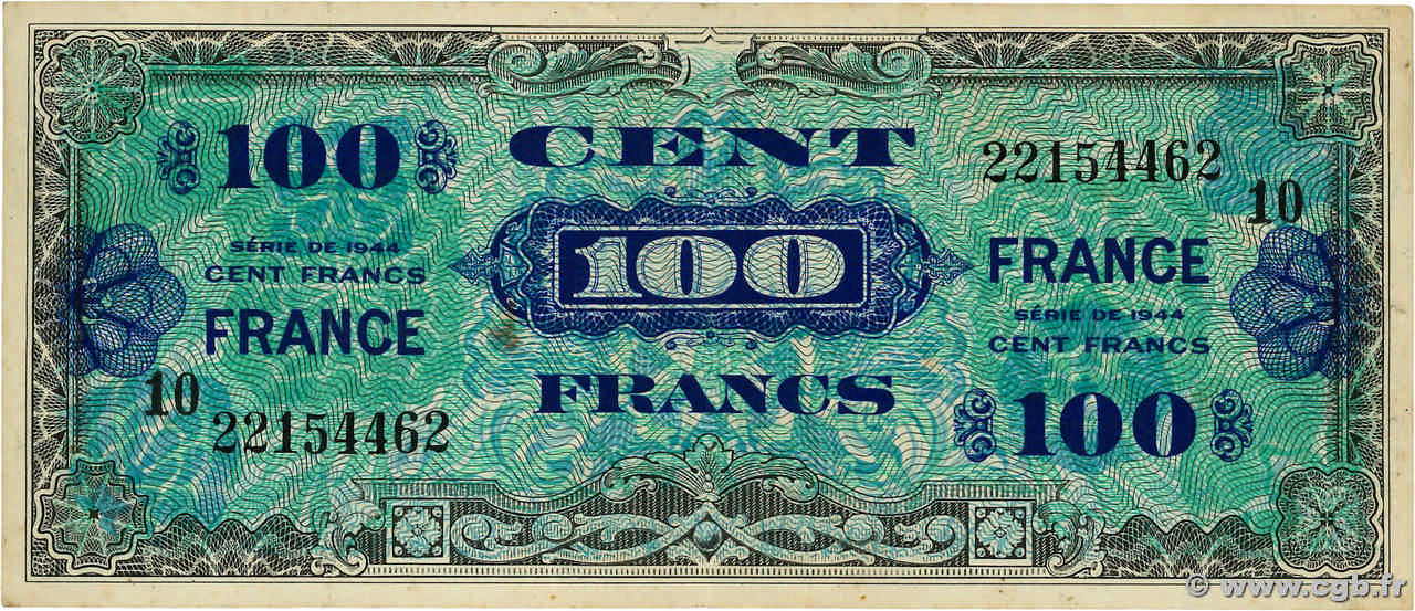 100 Francs FRANCE FRANCE  1945 VF.25.10 VF-
