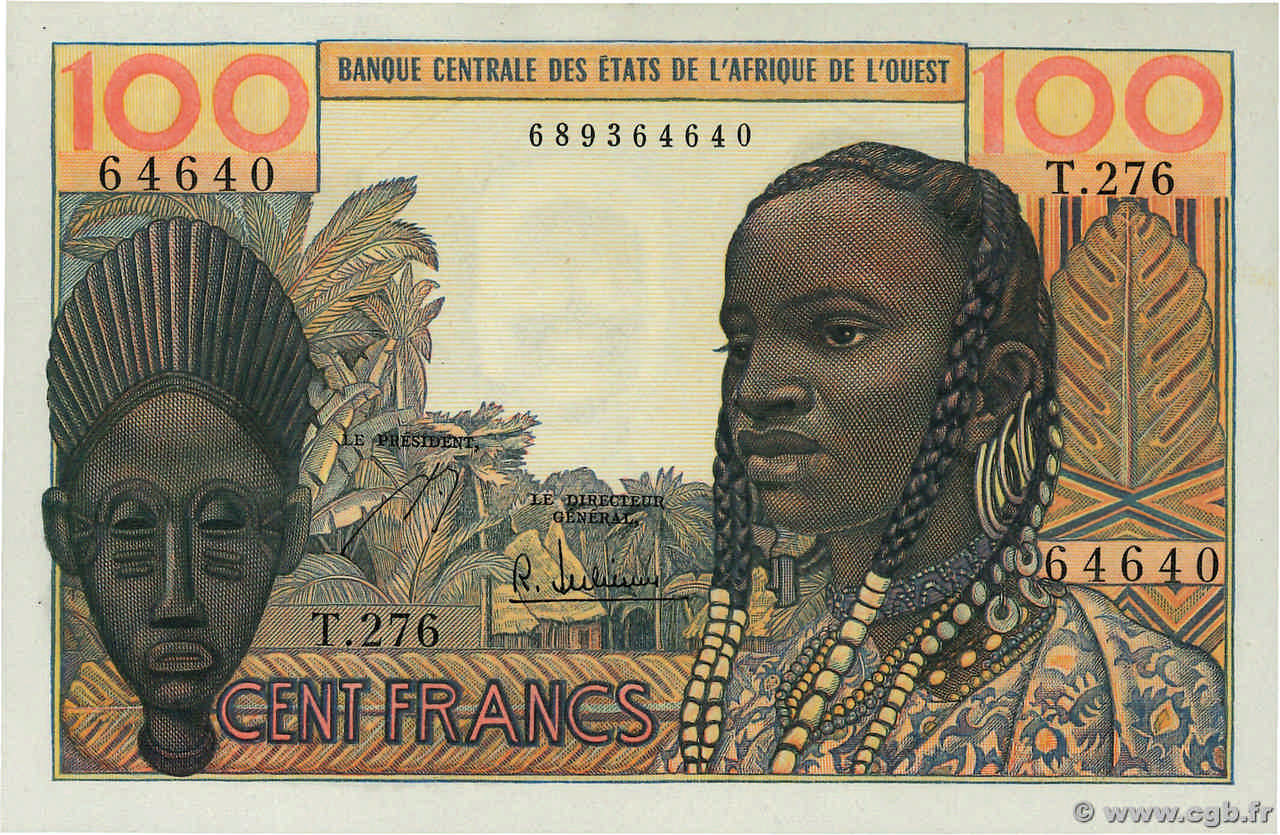 100 Francs ÉTATS DE L AFRIQUE DE L OUEST  1958 P.002b SPL