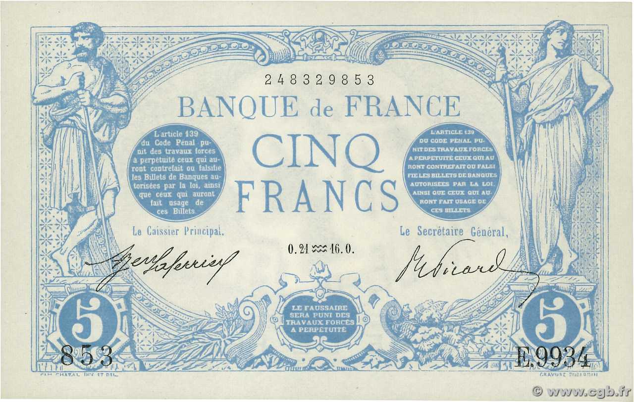 5 Francs BLEU FRANCE  1916 F.02.35 NEUF