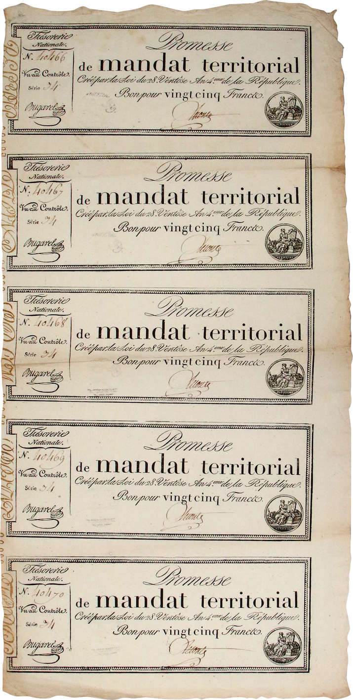 25 Francs avec série Planche FRANCIA  1796 Ass.59bp EBC