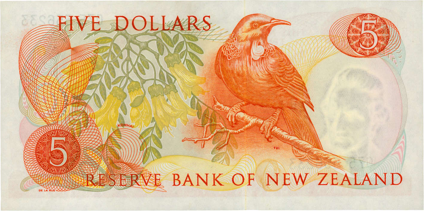 5 Dollars NEW ZEALAND 1968 P 165b B96 5230 Banknotes 5-dollars-new-zealand-1968-p-165b-b96-5230-banknotes