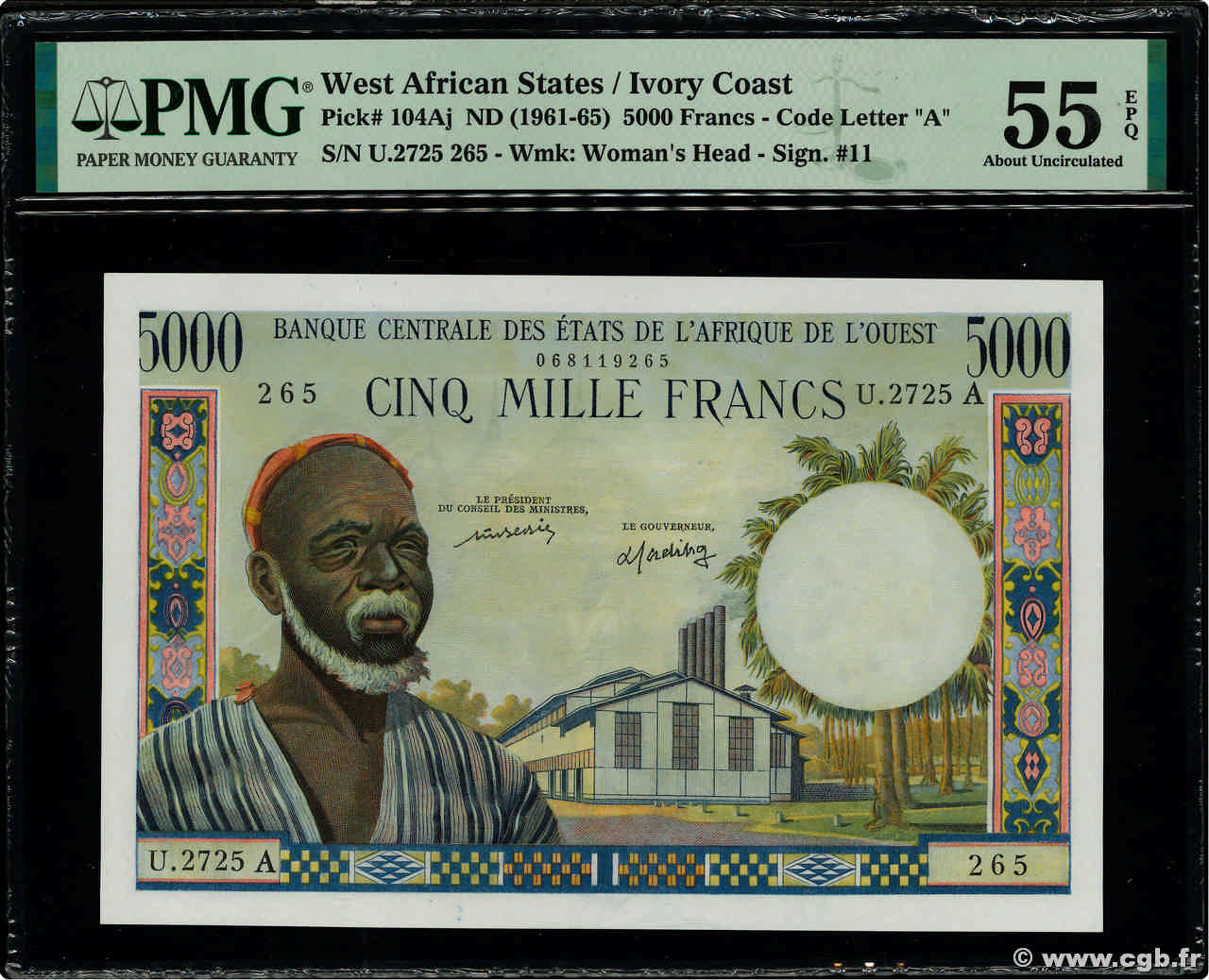 5000 Francs ESTADOS DEL OESTE AFRICANO  1976 P.104Aj SC