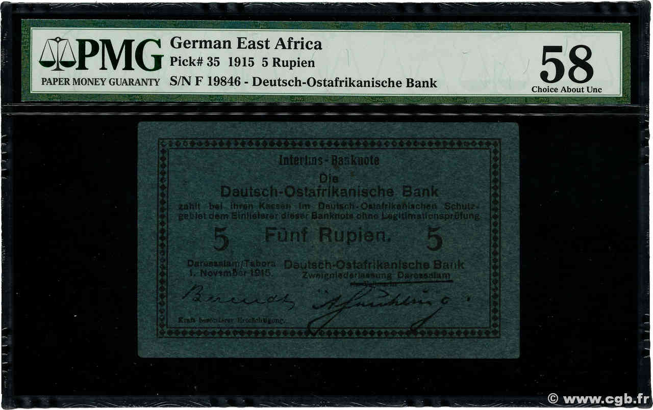 5 Rupien GERMAN EAST AFRICA  1948 P.35 AU
