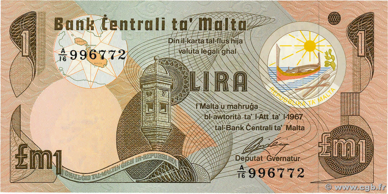 1 Lira MALTE  1979 P.34b NEUF