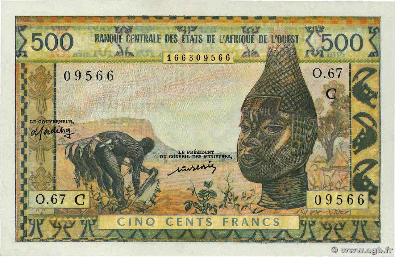 500 Francs ÉTATS DE L AFRIQUE DE L OUEST  1977 P.302Cm SPL+