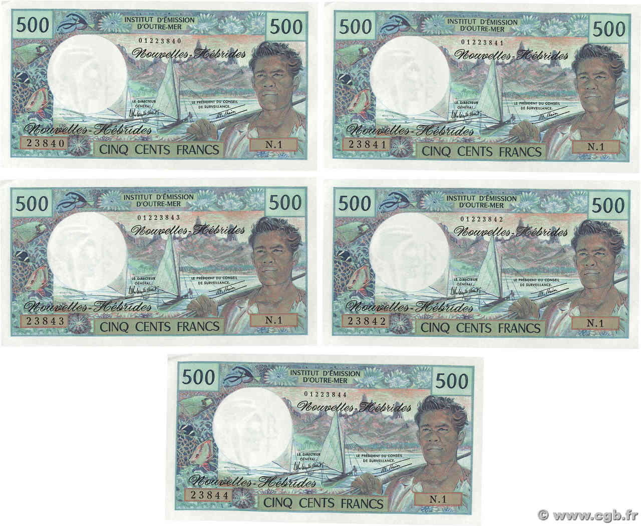 500 Francs Consécutifs NOUVELLES HÉBRIDES  1980 P.19c SPL+