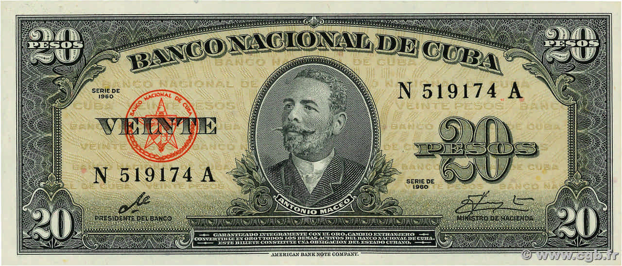 20 Pesos CUBA  1960 P.080c NEUF
