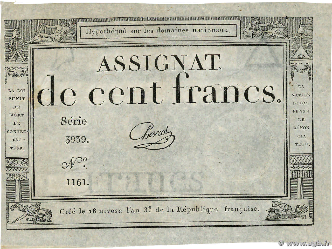 100 Francs FRANCIA  1795 Ass.48a SPL+