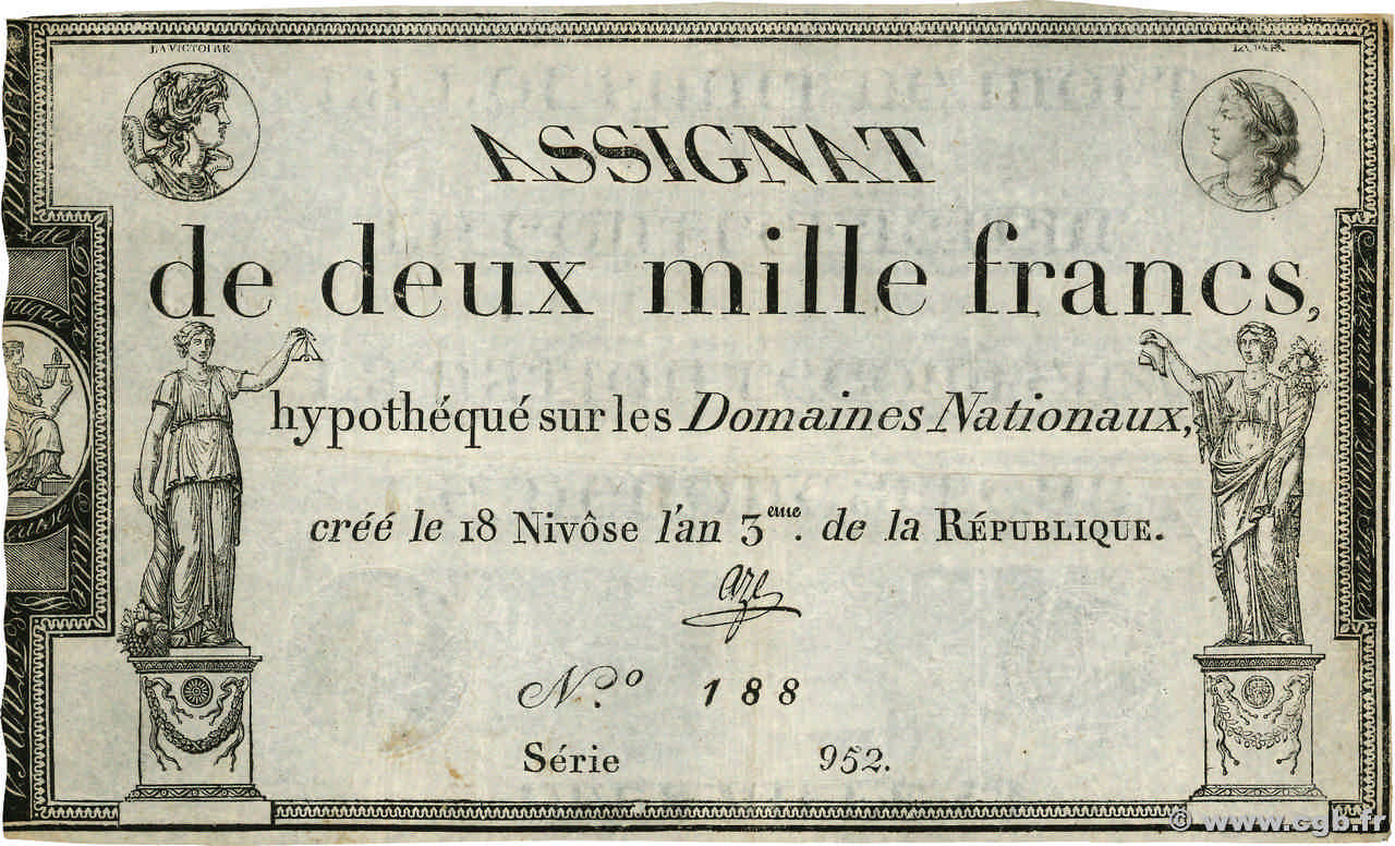 2000 Francs FRANCE  1795 Ass.51a TTB