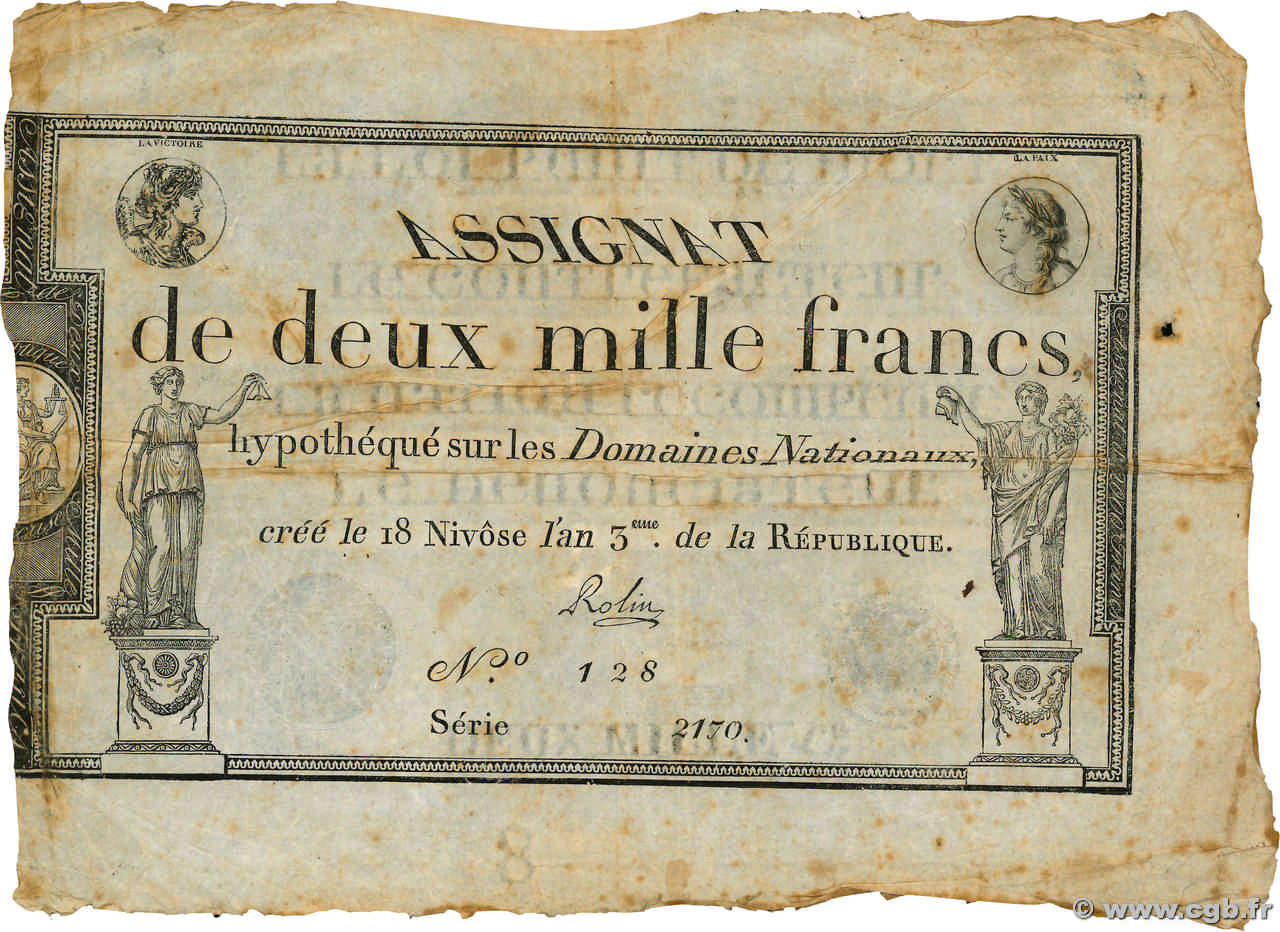 2000 Francs FRANCE  1795 Ass.51a TB+