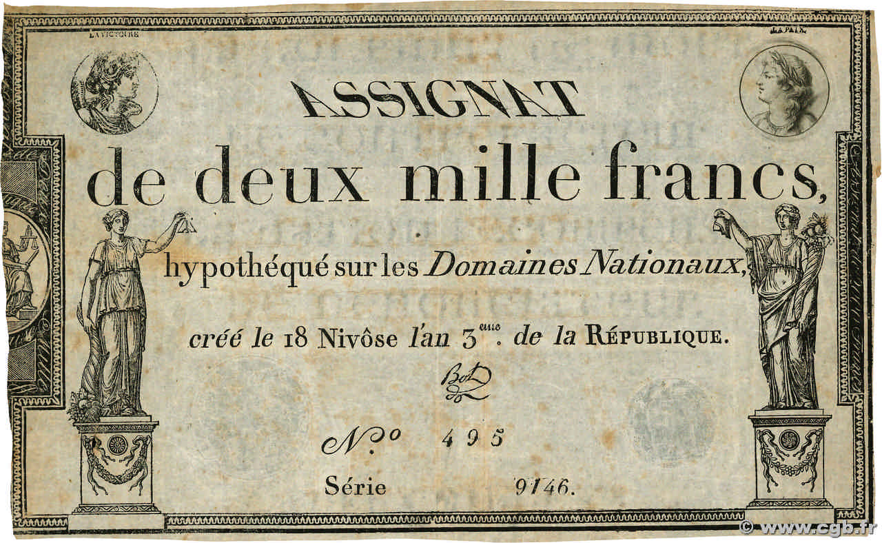 2000 Francs FRANCE  1795 Ass.51a TTB