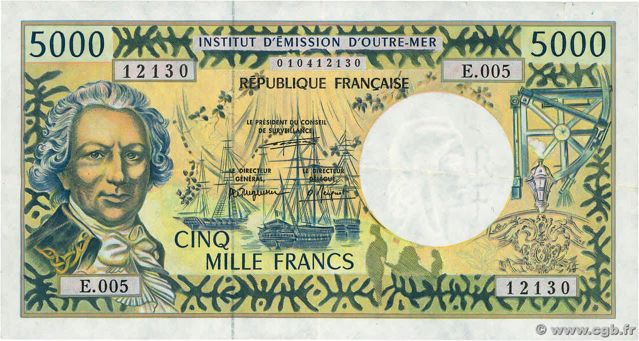5000 Francs  FRENCH PACIFIC TERRITORIES  1995 P.03a MBC
