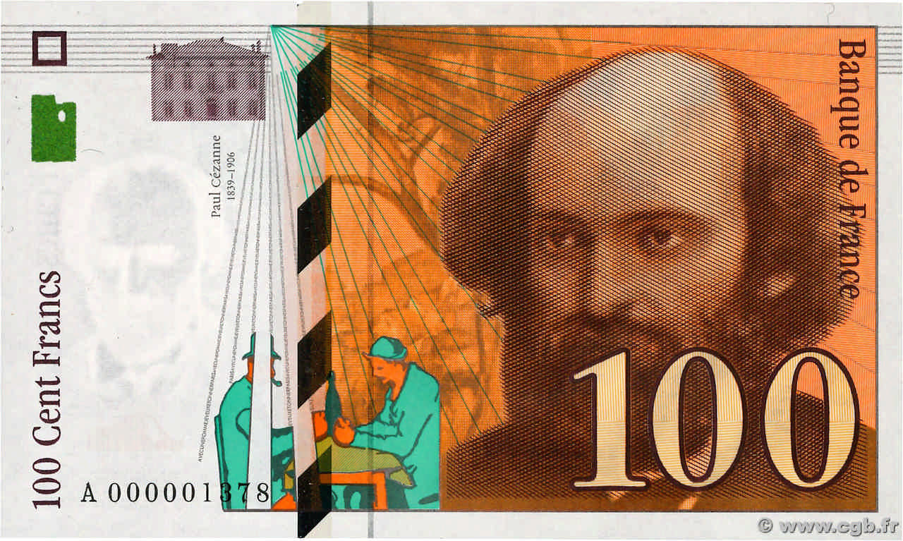 100 Francs CÉZANNE Petit numéro FRANKREICH  1997 F.74.01A ST