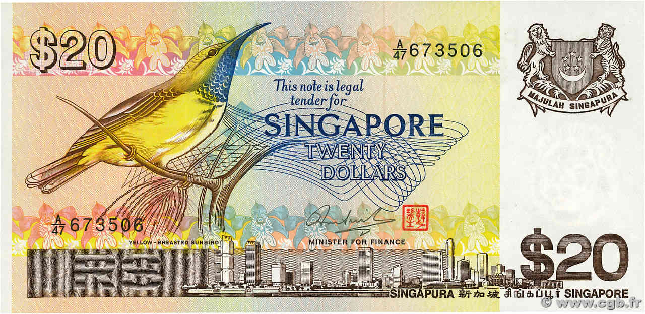 20 Dollars SINGAPORE  1979 P.12 UNC