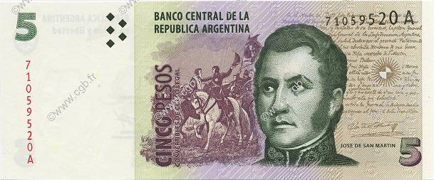 5 Pesos ARGENTINA  1998 P.347 FDC