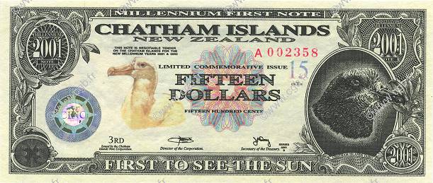 15 Dollars CHATHAM ISLANDS  2001 P.-- FDC