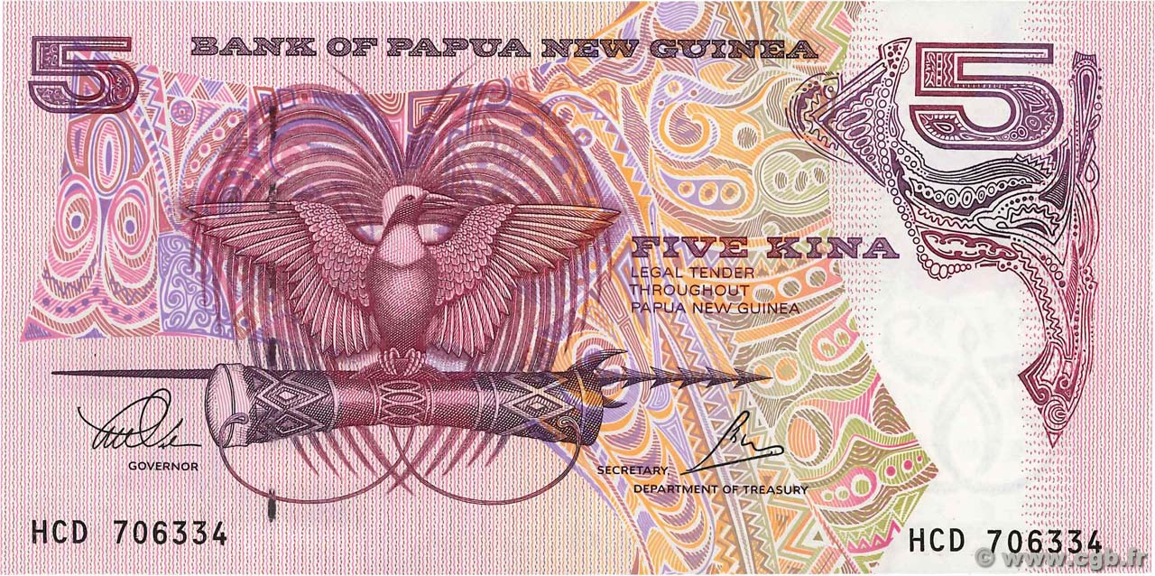 5 Kina PAPúA-NUEVA GUINEA  1992 P.13c FDC