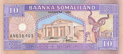 10 Shillings / 10 Shilin SOMALILAND  1996 P.02b NEUF