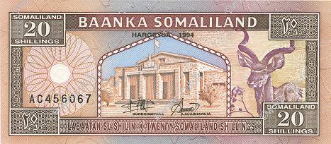 20 Shillings / 20 Shilin SOMALILAND  1994 P.03a ST