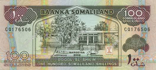 100 Schillings SOMALILAND  2002 P.05d(var) NEUF