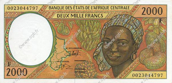 2000 Francs CENTRAL AFRICAN STATES  2000 P.303Fg AU
