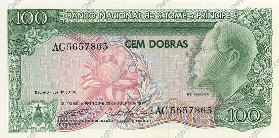 100 Dobras SAO TOME E PRINCIPE  1977 P.053a FDC