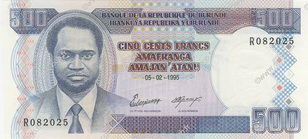 500 Francs BURUNDI  1995 P.37A UNC