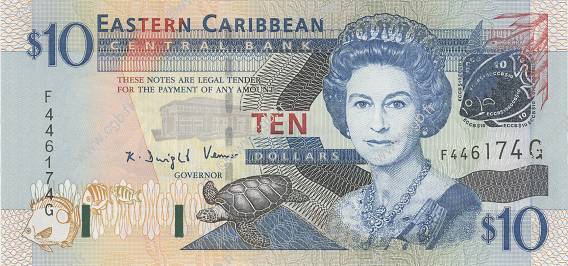 10 Dollars EAST CARIBBEAN STATES  2003 P.43g UNC