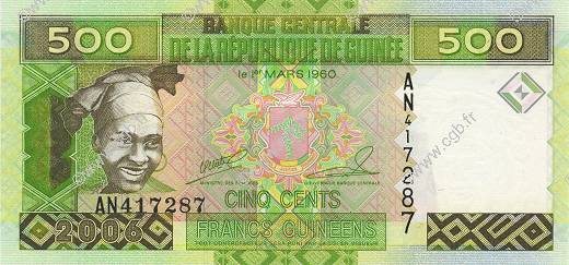500 Francs Guinéens GUINEA  2006 P.39a FDC