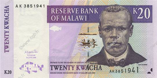 20 Kwacha MALAWI  2004 P.44c UNC