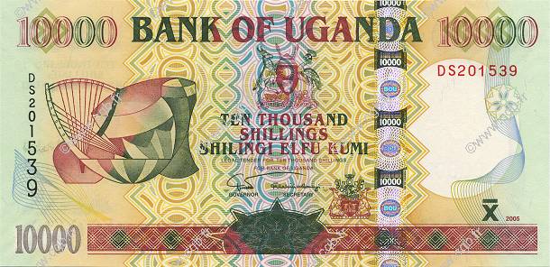 10000 Shillings UGANDA  2005 P.45a UNC