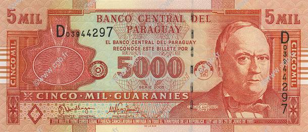 5000 Guaranies PARAGUAY  2005 P.223a FDC