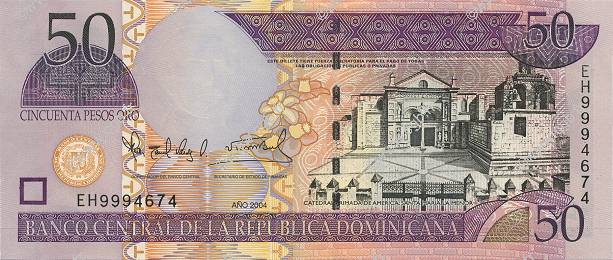 50 Pesos Oro DOMINICAN REPUBLIC  2004 P.170d UNC