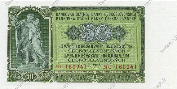 50 Korun CZECHOSLOVAKIA  1953 P.085b UNC