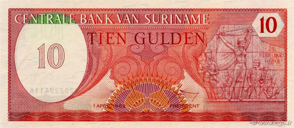 10 Gulden SURINAM  1982 P.126 ST