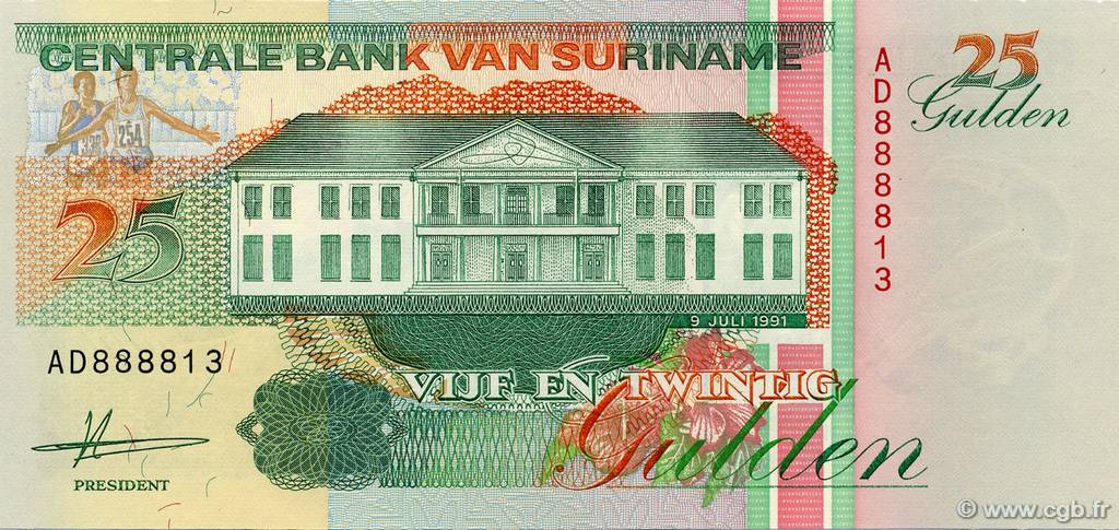 25 Gulden SURINAM  1991 P.138a ST