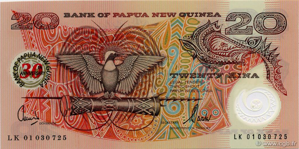 20 Kina Commémoratif PAPúA-NUEVA GUINEA  2004 P.27 FDC