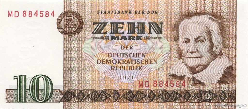 10 Mark GERMAN DEMOCRATIC REPUBLIC  1971 P.28a UNC