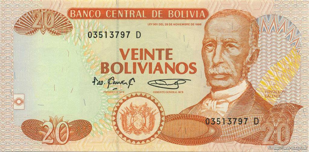 20 Bolivianos BOLIVIEN  1995 P.219 ST