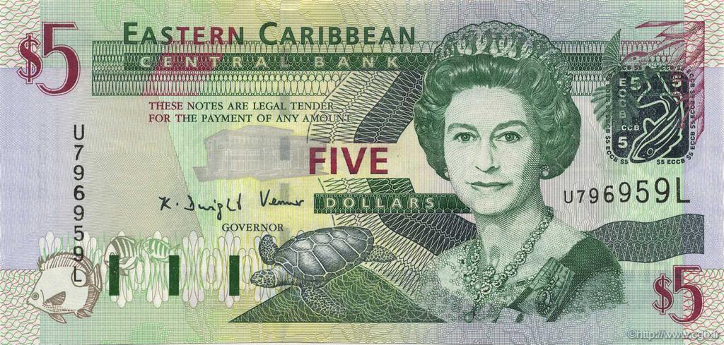 5 Dollars CARIBBEAN   2003 P.42l UNC