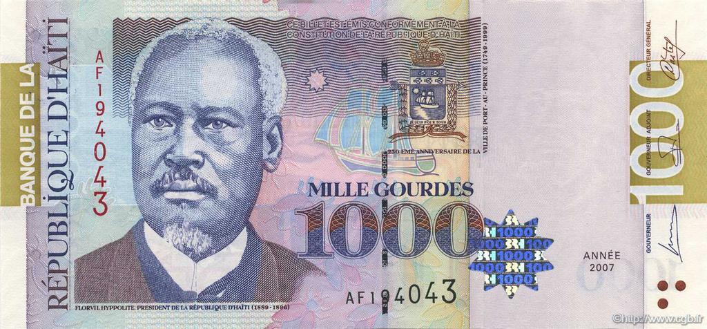 1000 Gourdes HAITI  2007 P.278c UNC